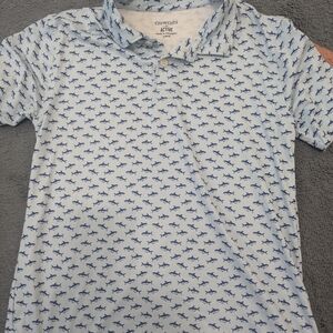 Crewcuts Blue Shark Pattern Polo